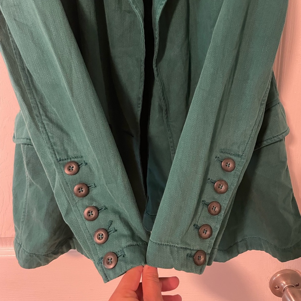 Free People Green Blazer Jacket - Picture 7 of 9